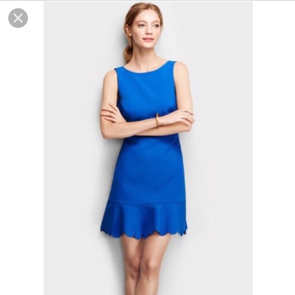 J Crew Royal blue dress with scallop bottom